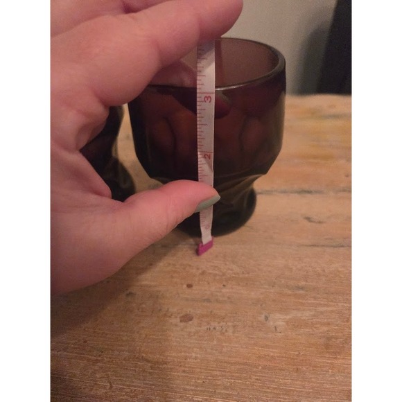 Set 2 Viking Amethyst Purple Georgian Glasses Honeycomb 1 tall 1 short - Picture 5 of 7